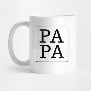 PAPA fathers day black text Mug